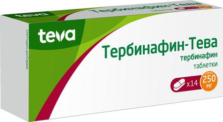 Фото Тербинафин-Тева, таблетки 250 мг, 14 шт.