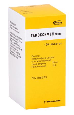 Фото Тамоксифен, таблетки 20 мг (Орион Корпорейшн), 100 шт.
