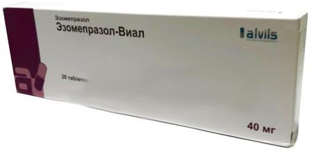 Фото Эзомепразол-Виал, таблетки покрыт. плен. об. 40 мг, 28 шт.
