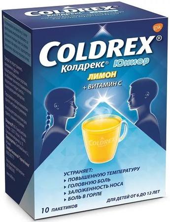 Фото Колдрекс Юниор, порошок для детей, 10 пакетиков