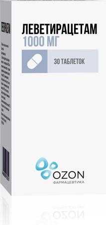 Фото Леветирацетам, таблетки покрыт. плен. об. 1000 мг, 30 шт.