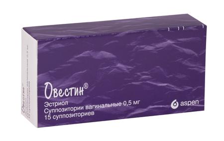 Фото Овестин, суппозитории вагинальные 0.5 мг, 15 шт.