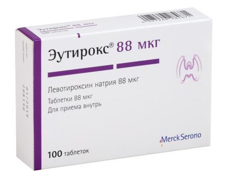 Фото Эутирокс, таблетки 0.088 мг, 100 шт.