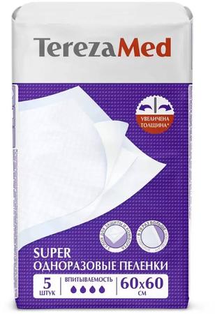 Фото TerezaMed Super, пеленки одноразовые, 60 см х 60 см, 5 шт. Фото TerezaMed Super, пеленки одноразовые, 60 см х 60 см, 5 шт.