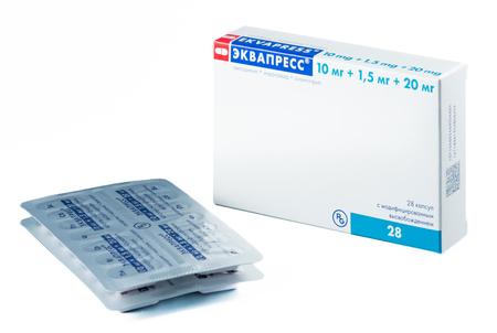 Фото Эквапресс, капсулы с модифицированным высвобождением 10 мг+1,5 мг+20 мг, 28 шт.