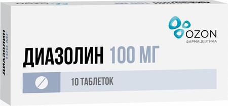 Фото Диазолин, таблетки 100 мг, 10 шт. Фото Диазолин, таблетки 100 мг, 10 шт.