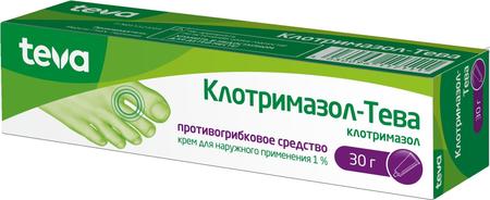 Фото Клотримазол-Тева, крем 1%, 30 г