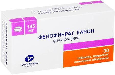 Фото Фенофибрат Канон, таблетки покрыт. плен. об. 145 мг, 30 шт.
