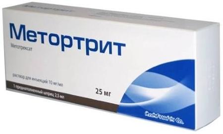 Фото Метортрит, раствор 10 мг/мл, шприц 2.5 мл, 1 шт.