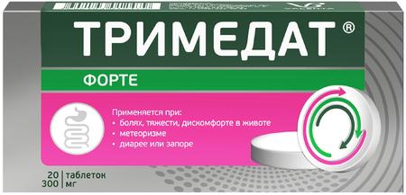 Фото Тримедат форте, таблетки пролонг. покрыт. плен. об. 300 мг, 20 шт.