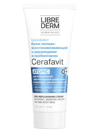 Фото Либридерм Cerafavit, крем липидовосстанавливающий с церамидами и пребиотиком для лица и тела, 75 мл