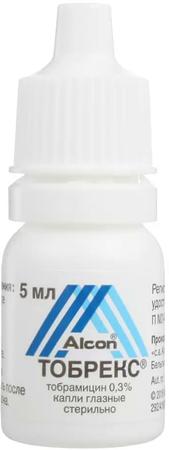 Фото Тобрекс, капли глазные 0.3%, 5 мл