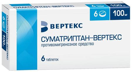 Фото Суматриптан-Вертекс табл п/о плен 100 мг х6