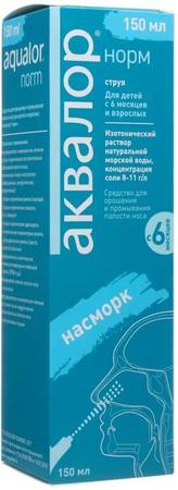 Фото Аквалор Норм, раствор для промывания полости носа, 150 мл