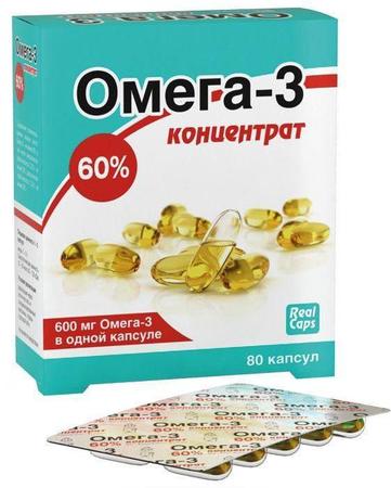 Фото Омега-3 концентрат 60%, капсулы 1000 мг, 80 шт.