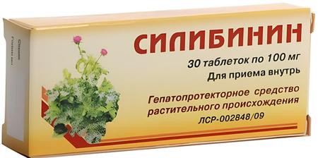 Фото Силибинин, таблетки 100 мг, 30 шт.