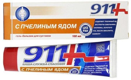 Фото 911 с пчелиным ядом, гель-бальзам, 100 мл