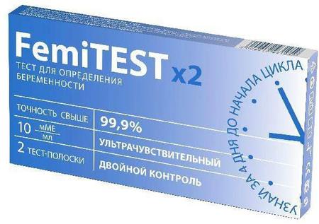 Фото Тест на беременность Фемитест ультрачувствительный (10 мМЕ/мл)