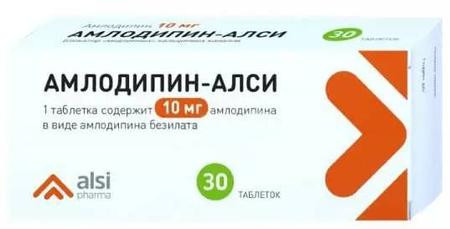 Фото Амлодипин-АЛСИ, таблетки 10 мг, 30 шт.