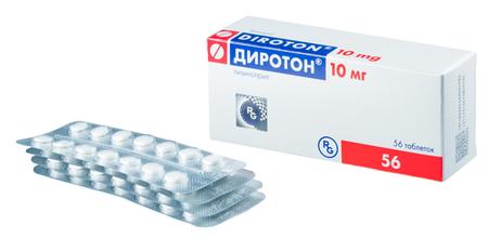 Фото Диротон, таблетки 10 мг, 56 шт.