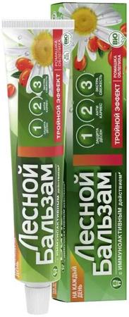 Фото Лесной бальзам Тройной эффект, зубная паста (ромашка/облепиха), 75 мл