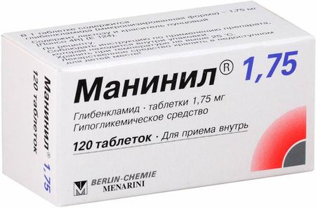 Фото Манинил 1.75, таблетки 1.75 мг, 120 шт.