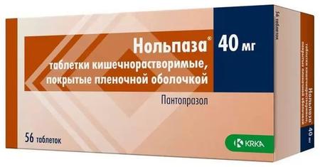 Фото Нольпаза, таблетки покрыт. плен. об. 40 мг, 56 шт.