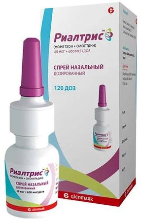 Фото Риалтрис, спрей назальный 25 мкг +600 мкг/доза, 120 доз