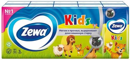 Фото Зева, платочки носовые бумажные детские, 100 шт.