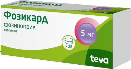 Фото Фозикард, таблетки 5 мг, 28 шт.