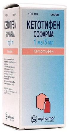 Фото Кетотифен Софарма, сироп 1 мг/5 мл, 100 мл