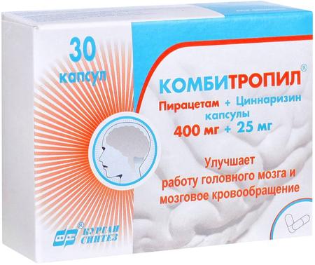 Фото Комбитропил, капсулы 400 мг + 25 мг, 30 шт.