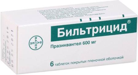 Фото Бильтрицид, таблетки покрыт. плен. об. 600 мг, 6 шт.