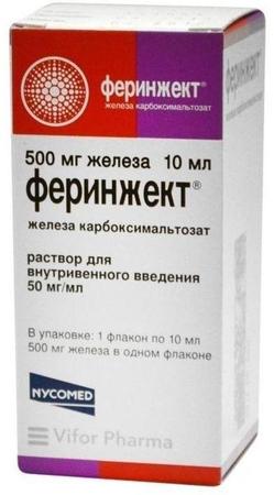 Фото Феринжект, раствор 50 мг/мл, 10 мл Фото Феринжект, раствор 50 мг/мл, 10 мл