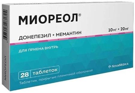 Фото Миореол табл п/о плен 10 мг +20 мг х28