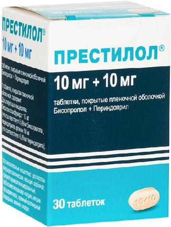 Фото Престилол, таблетки 10 мг+10 мг, 30 шт.