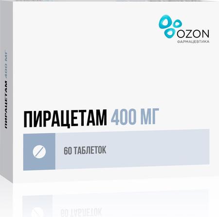 Фото Пирацетам, таблетки покрыт. плен. об. 400 мг, 60 шт.
