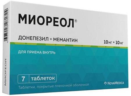 Фото Миореол табл п/о плен 10 мг +10 мг х7