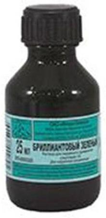 Фото Бриллиантовый зеленый, раствор спиртовой 1% (Флора Кавказа), 25 мл