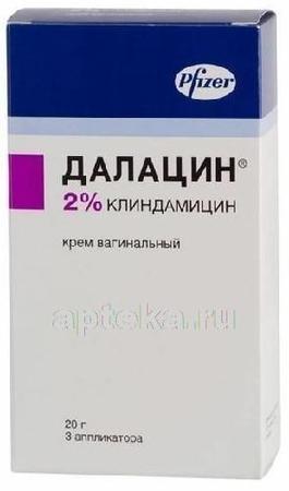 Фото Далацин, крем вагинальный 2%, 20 г (+ 3 аппликатора)