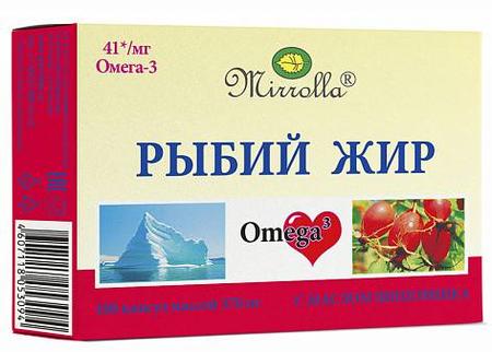 Фото Рыбий жир с маслом шиповника (Миррола), капсулы 0.37 г, 100 шт.