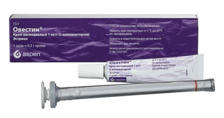 Фото Овестин, крем вагинальный 1 мг/г, туба 15 г