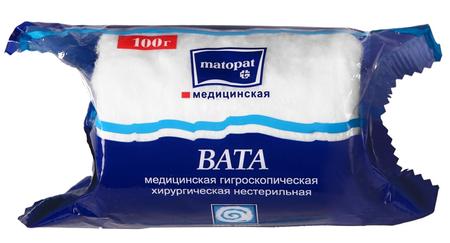 Фото Вата Матопат нестерильная, 100 г Фото Вата Матопат нестерильная, 100 г