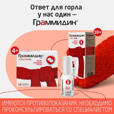 Фото Граммидин с анестетиком, спрей, 112 доз