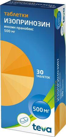 Фото Изопринозин, таблетки 500 мг, 30 шт.