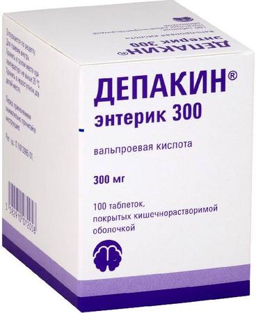 Фото Депакин Энтерик 300, таблетки кишечнорастворимые 300 мг, 100 шт.