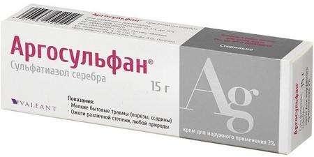 Фото Аргосульфан, крем 2%, 15 г Фото Аргосульфан, крем 2%, 15 г