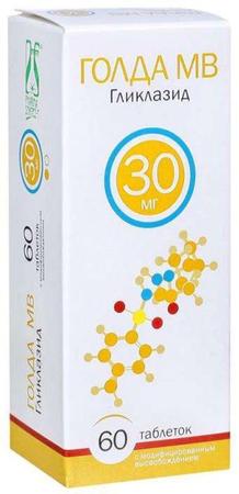 Фото Голда МВ, таблетки с модиф. высв. 30 мг, 60 шт.