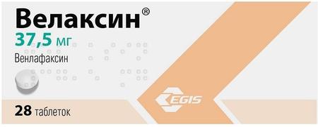 Фото Велаксин, таблетки 37.5 мг, 28 шт.