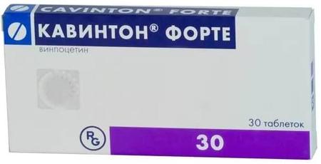 Фото Кавинтон форте, таблетки 10 мг, 30 шт.